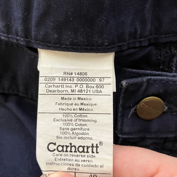 Carhartt‎ Cargo Shorts 40 Waist Navy Blue Work Flaw: Worn In Shown In Pictures - Picture 5 of 8